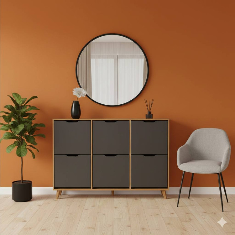 دستگیره منحنی طوسی چوب گردویی